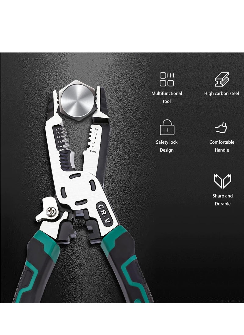 واي آند دي - 10-in-1 Wire Stripper Tool, wire crimping tool, C-RV Multifunctional needle nose pliers, Cutter, 9in Combination Plier, Wiring Tools and Multi-Function Hand Tool - Image 1