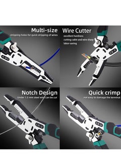 واي آند دي 10-in-1 Wire Stripper Tool, wire crimping tool, C-RV Multifunctional needle nose pliers, Cutter, 9in Combination Plier, Wiring Tools and Multi-Function Hand Tool  - Image 5