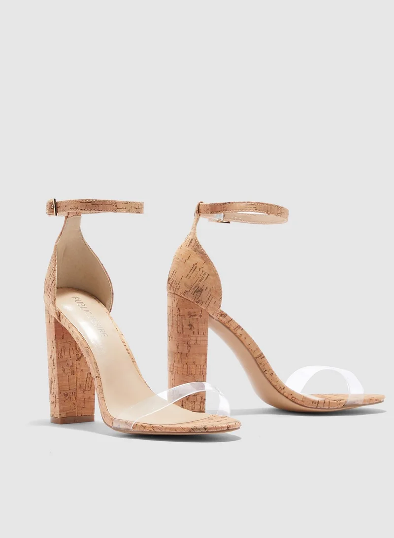 PUBLIC DESIRE Ana Sandal - Natural Cork