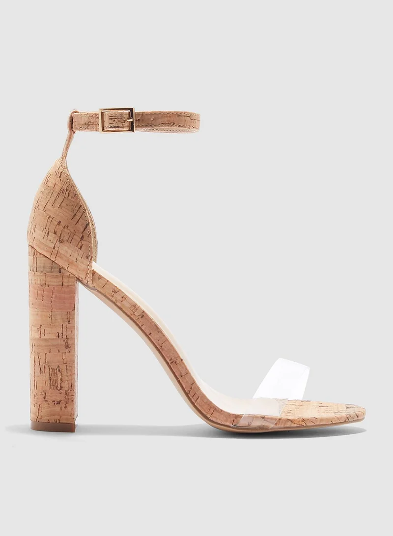PUBLIC DESIRE Ana Sandal - Natural Cork