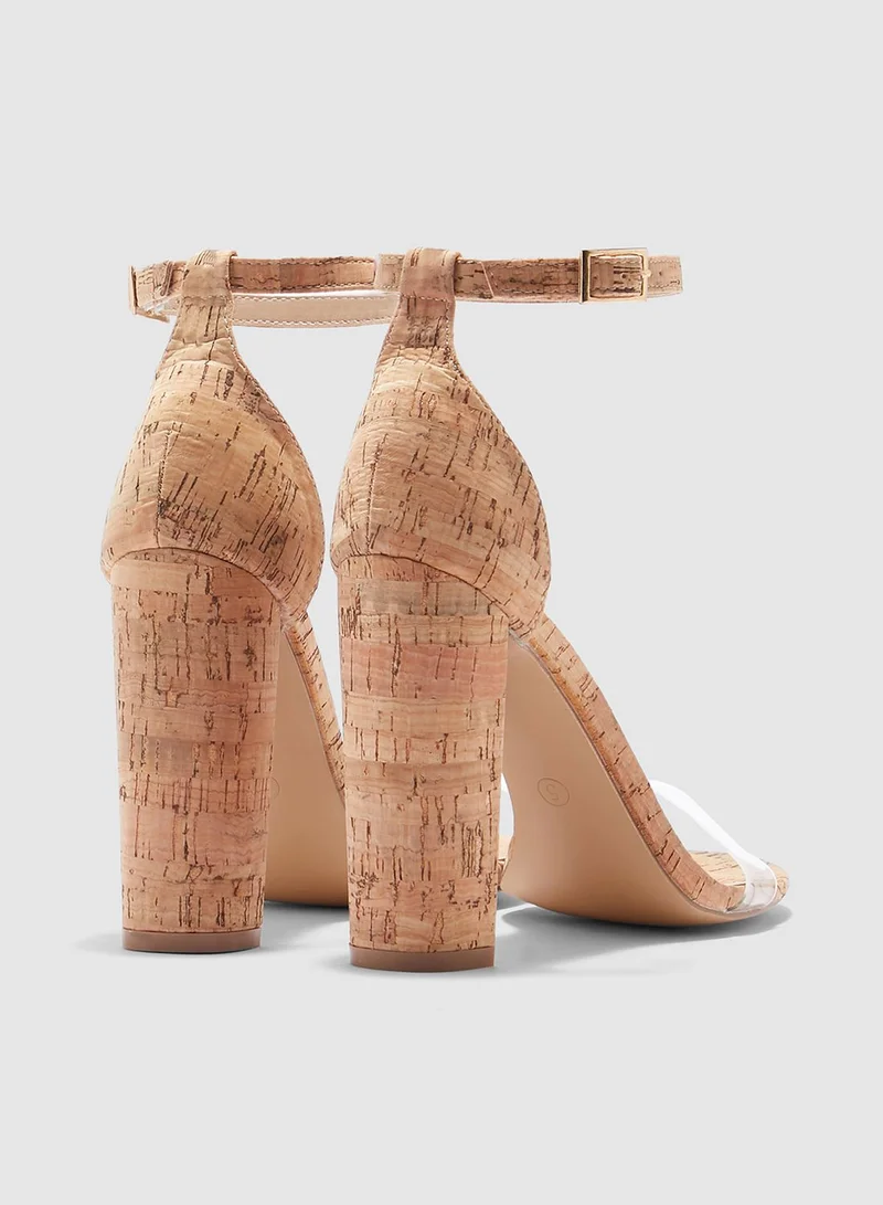 PUBLIC DESIRE Ana Sandal - Natural Cork