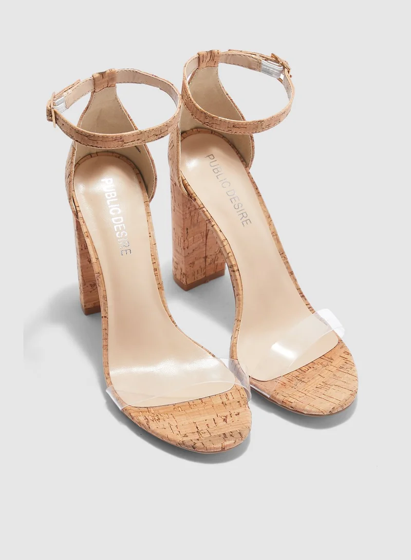 PUBLIC DESIRE Ana Sandal - Natural Cork