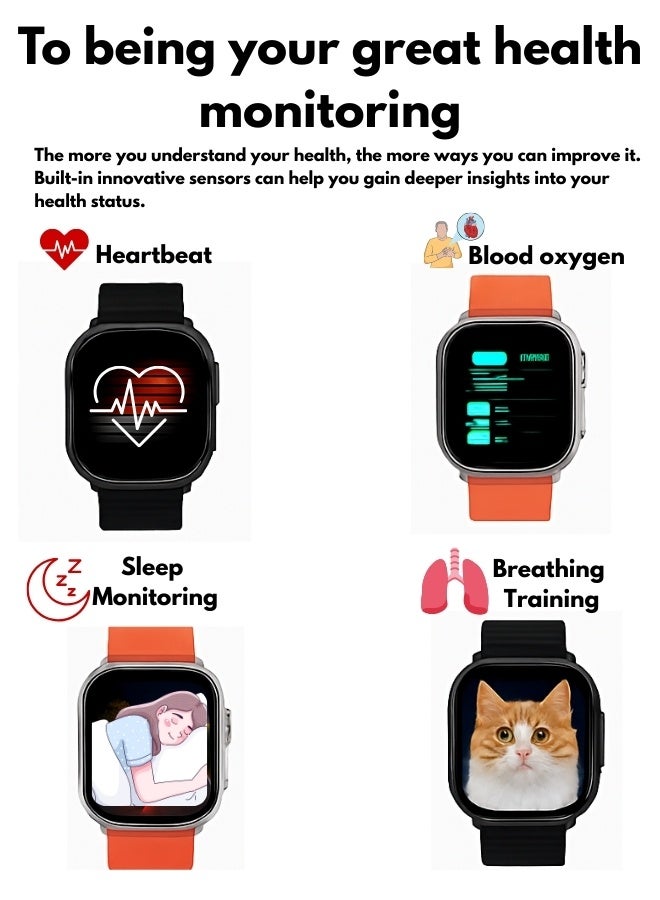 Smartwatch – Unisex Fitness & Health Tracker with Waterproof Design, Sport Modes, Sleep & Stress Monitor, Stylish Look for All-Day Wear - Image 5