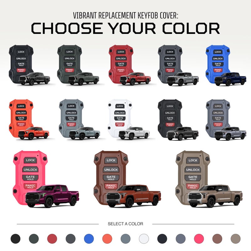 AJT DESIGN Replacement Key Fob Compatible with Toyota Tacoma (2024+), Tundra (2022+), 4Runner (2025+) & Sequoia (2023+) | Custom Made in USA | Injection Molded Rugged Case - Red - Image 5