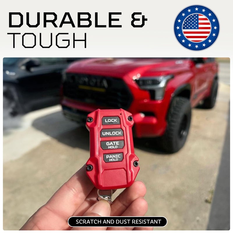 AJT DESIGN Replacement Key Fob Compatible with Toyota Tacoma (2024+), Tundra (2022+), 4Runner (2025+) & Sequoia (2023+) | Custom Made in USA | Injection Molded Rugged Case - Red - Image 4