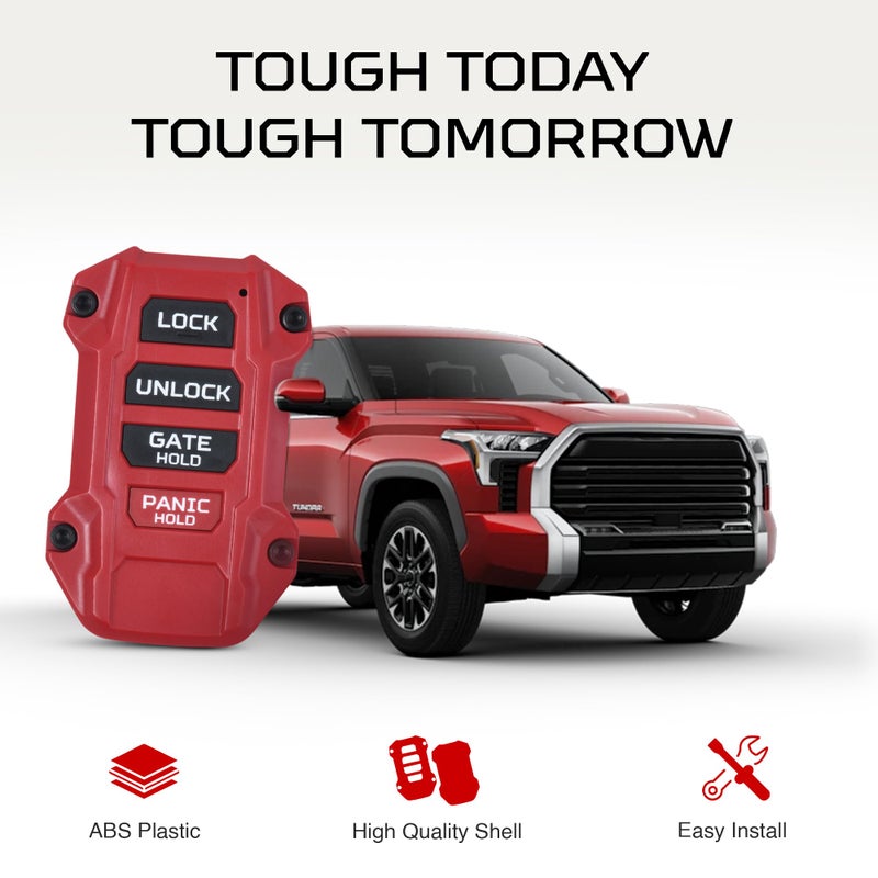 AJT DESIGN Replacement Key Fob Compatible with Toyota Tacoma (2024+), Tundra (2022+), 4Runner (2025+) & Sequoia (2023+) | Custom Made in USA | Injection Molded Rugged Case - Red - Image 3