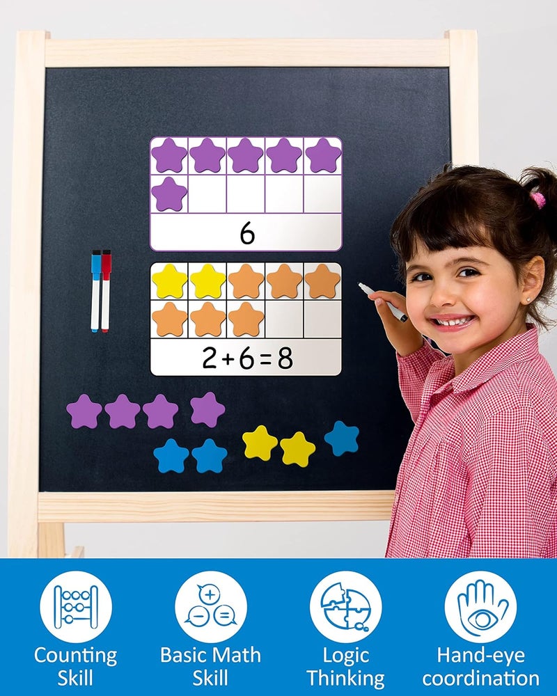 Coogam Magnetic Ten-Frame Set, Math Manipulative EVA Number Counting Games, Montessori Educational Toy Gift for Kindergarten Classroom Kids 3 4 5 Year Old - Image 5