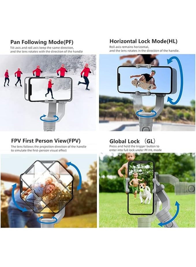 Gimbal Smart Selfie Stick for professional shooting with 3-axis stabilization, automatic face tracking, quick horizontal/vertical switch, Bluetooth control, and battery life over 10 hours - Image 4