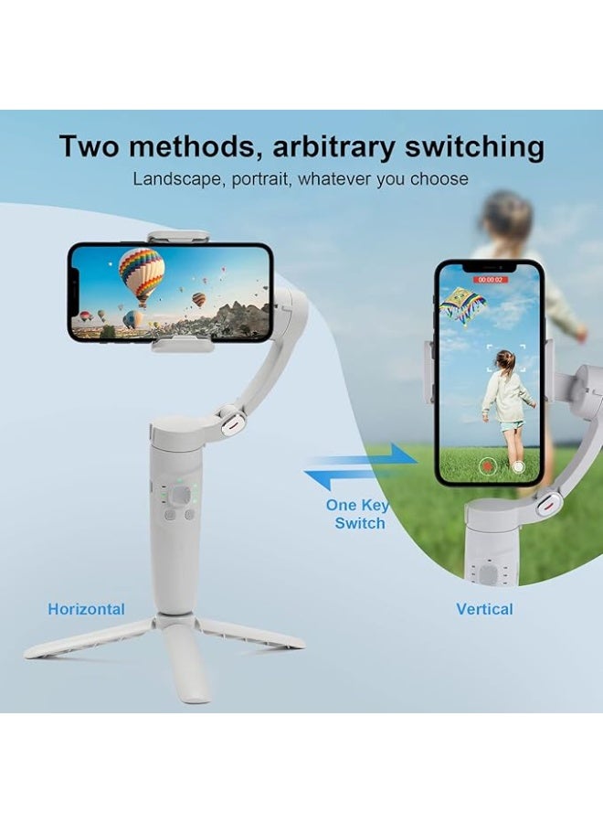 Gimbal Smart Selfie Stick for professional shooting with 3-axis stabilization, automatic face tracking, quick horizontal/vertical switch, Bluetooth control, and battery life over 10 hours - Image 3