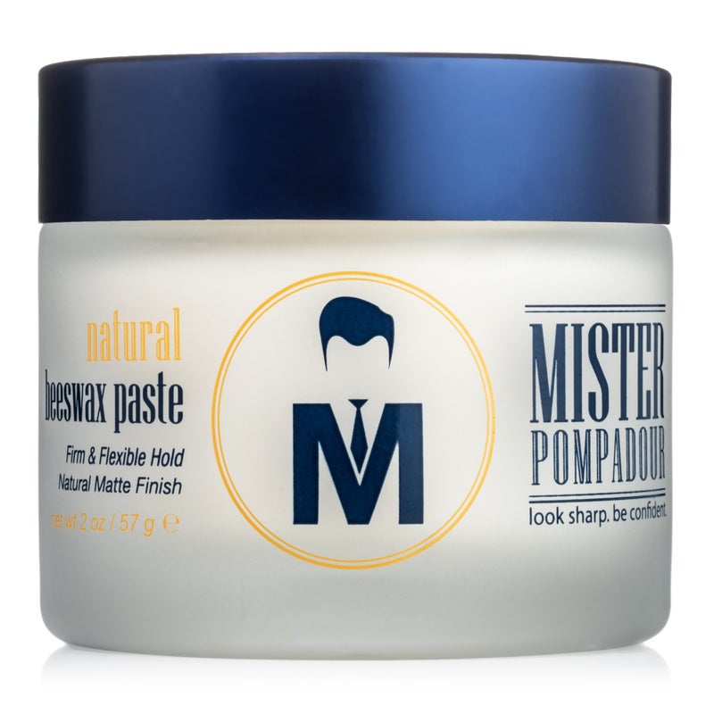 Mister Pompadour Natural Beeswax Paste | Matte Hair Product for Men & Women | HIgh Hold & No Shine | Water Based - Easy To Wash | 2oz - Image 1