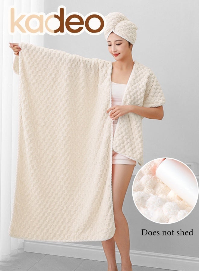 kadeo 3PCS Bath Towel Sets with Gift Box, Fade Resistant Coral Fleece Material, Soft Plush Jacquard Luxury 1 Bath Towels  and 2 Hand Towels, Quick Dry Towel Set White - Image 1