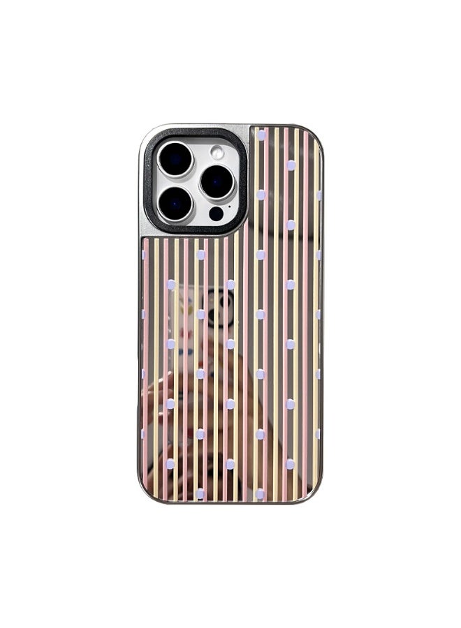NIBEMINENT Contrast Color Stripes Protective TPU Case Cover For iPhone 15 Pro Clear - Image 2