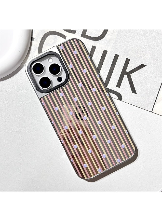 NIBEMINENT Contrast Color Stripes Protective TPU Case Cover For iPhone 15 Pro Clear - Image 1
