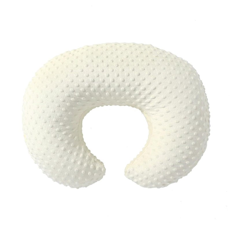QUENESS Nursing Pillow Cover Breastfeeding Pillow Cases Plush Dot Slipcover Pillow Shams (CreamYellow) - Image 1