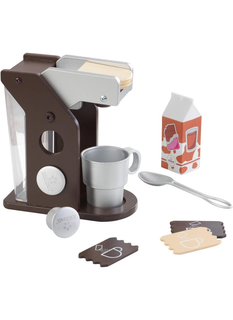 KidKraft KidKraft Childrens Espresso Coffee Set  Role Play Toys for The Kitchen Play Kitchen Accessories Gift for Ages 3  - Image 1