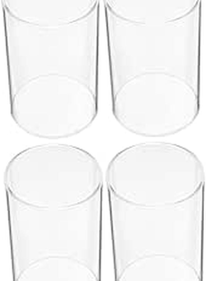 4Pcs Transparent Glass Hurricane Shades Candle Covers Protectors For Tealight Home Decor - Image 1