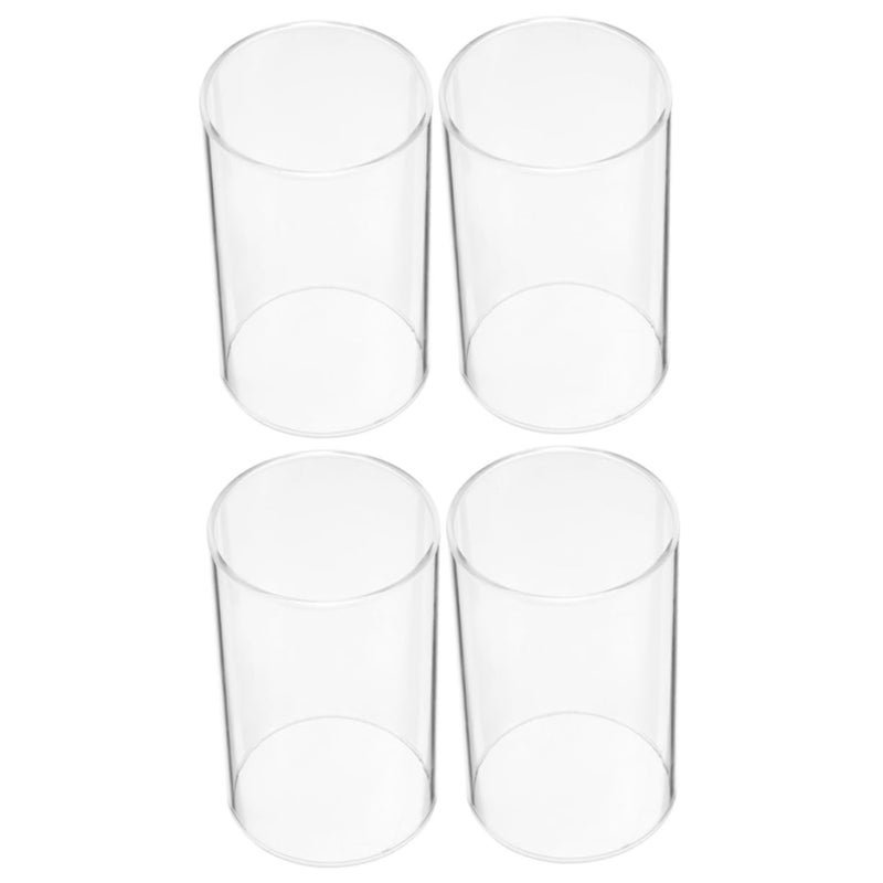 4Pcs Transparent Glass Hurricane Shades Candle Covers Protectors For Tealight Home Decor - Image 2
