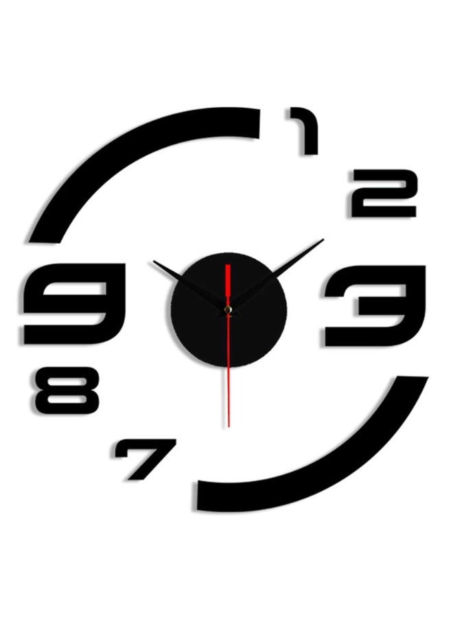 Black DIY Frameless Silent Mirror Effect Wall Clock - Image 2