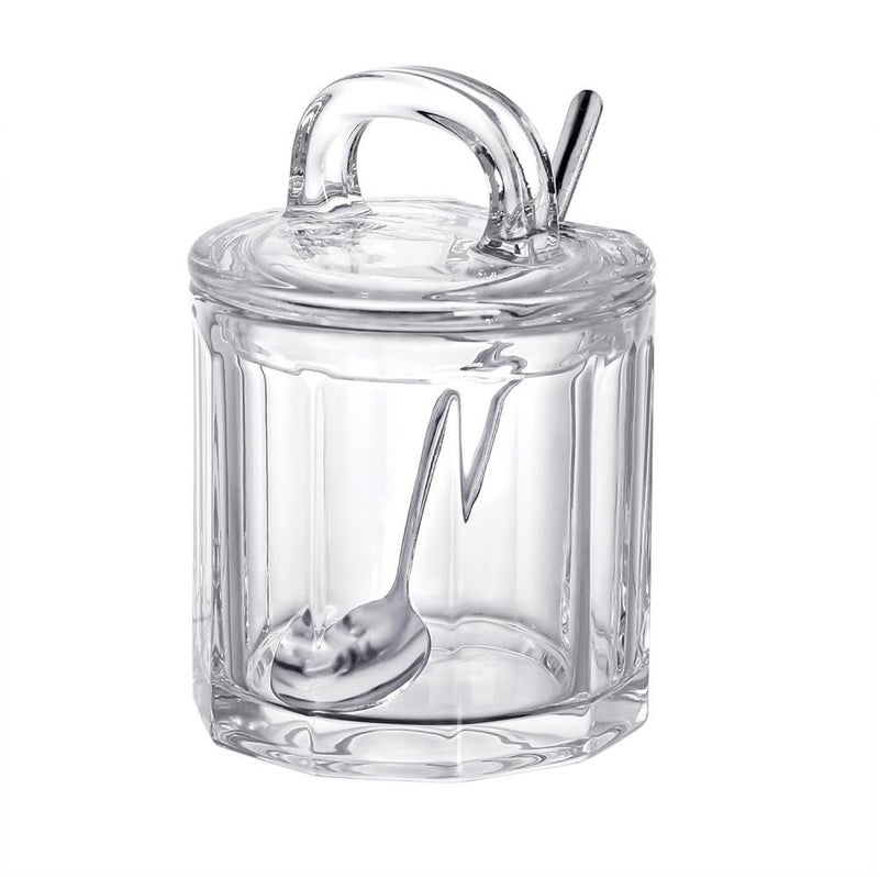 123Arts وعاء سكر زجاجي 123Arts مع غطاء وملعقة