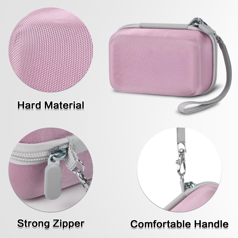 Comecase Digital Camera Carrying Case Compatible with Canon PowerShot G7 X Mark II/ G7X Mark III Digital 4K Vlogging Camera/for CAMKORY/for Lecran and More, Compact Small Camera Storage Bag for Kids (Pink) - Image 3