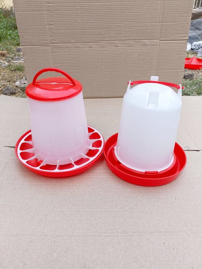 TMW طقم مغذي وشارب للصيصان، مغذي دجاج 1.5 كجم وشارب دجاج 1.5 لتر، مغذي شارب دجاج معلق، صيصان دجاج (شارب 1.5 لتر 1 قطعة ومغذي 1.5 1 قطعة مجموعة من 2 قطعة) - Image 2