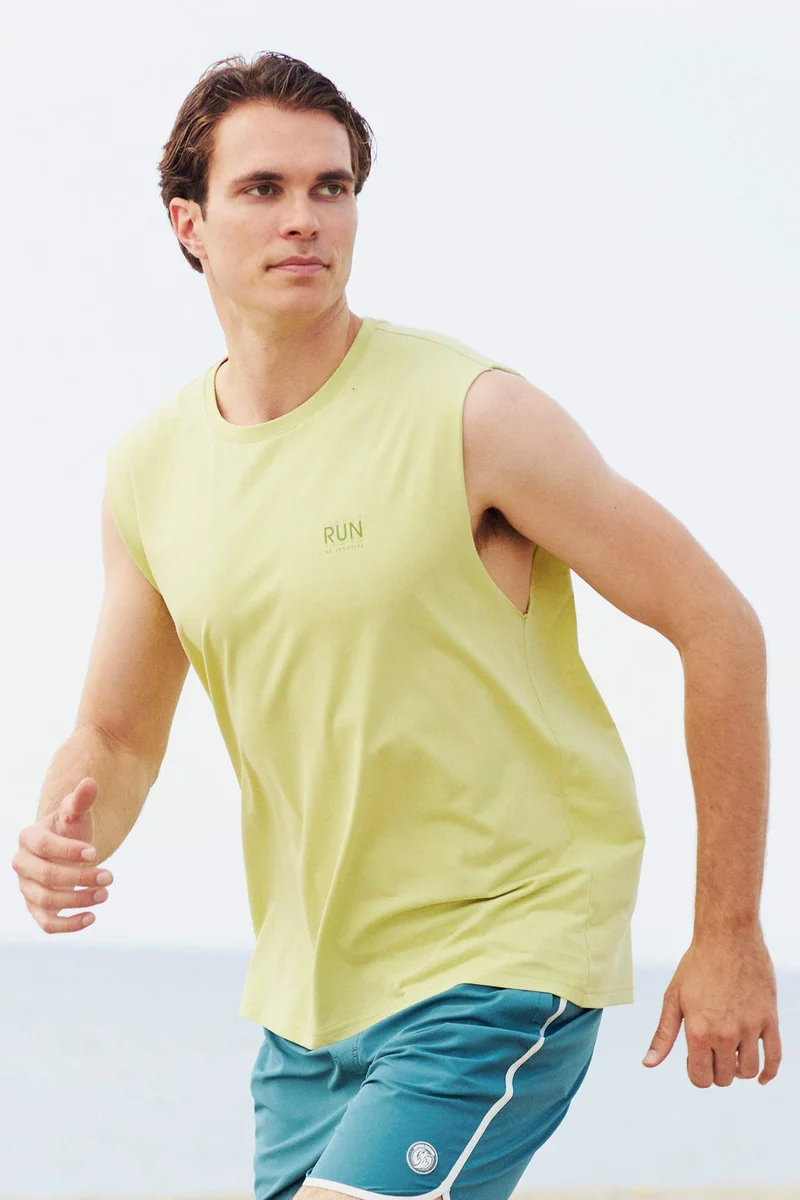 Boxy Fit Crew Neck Sleeveless Tank Top