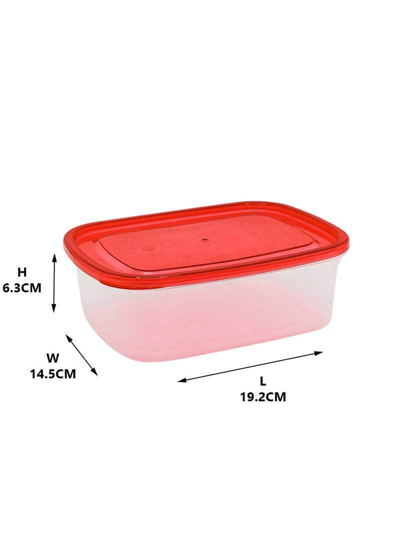 APPOLLO HOUSEWARE 3-Piece Crisper Food Container Set Medium Red 19 x 10.5 x 14.5cm - Image 2