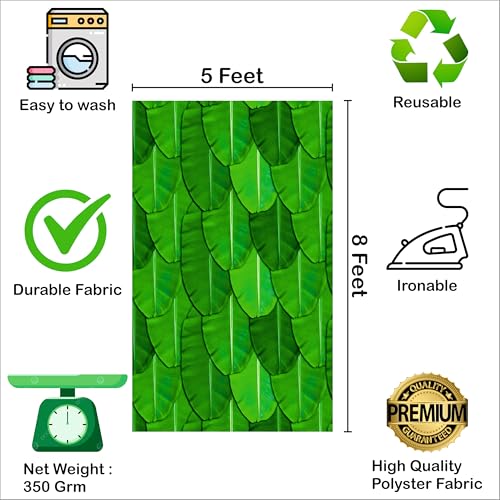 Party Baazaar Banana Leaf Backdrop for Decoration | Varalakshmi Pooja Backdrop | Valakapu Function Decoration Items (Pack of 1, Multicolor, Size: 8x5 Feet) - Image 5