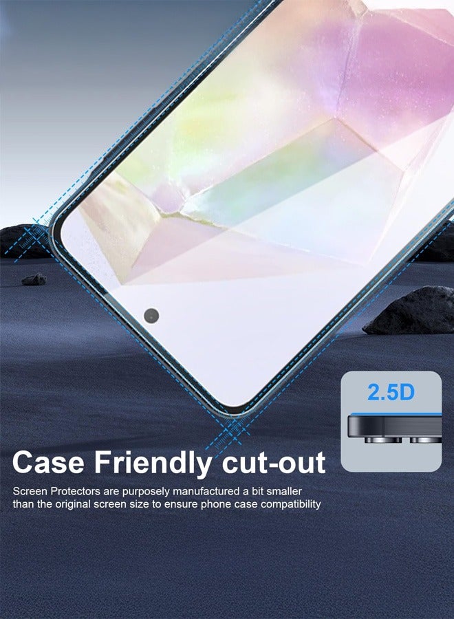 بشكل مختصر [3 عبوات] واقي شاشة زجاجي 9H زجاج مقوى 9H لسامسونج جالاكسي A35 5G، واقي شاشة زجاجي مضاد للكسر، فائق الوضوح ومضاد للكسر - Image 4