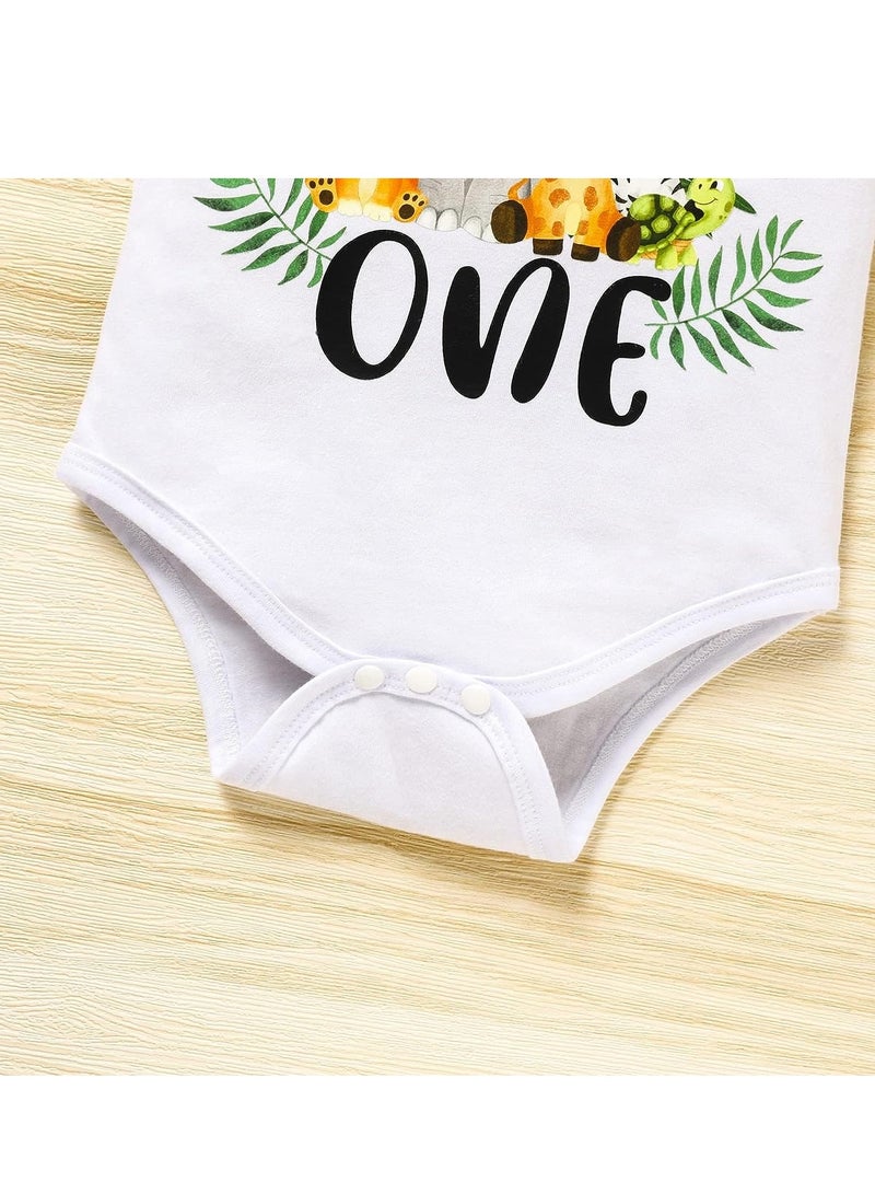 Baby Boy Funny First Birthday Clothes Infant Bow Tie Romper Bodysuit Cake Smash Outfits, 80cm - Image 5