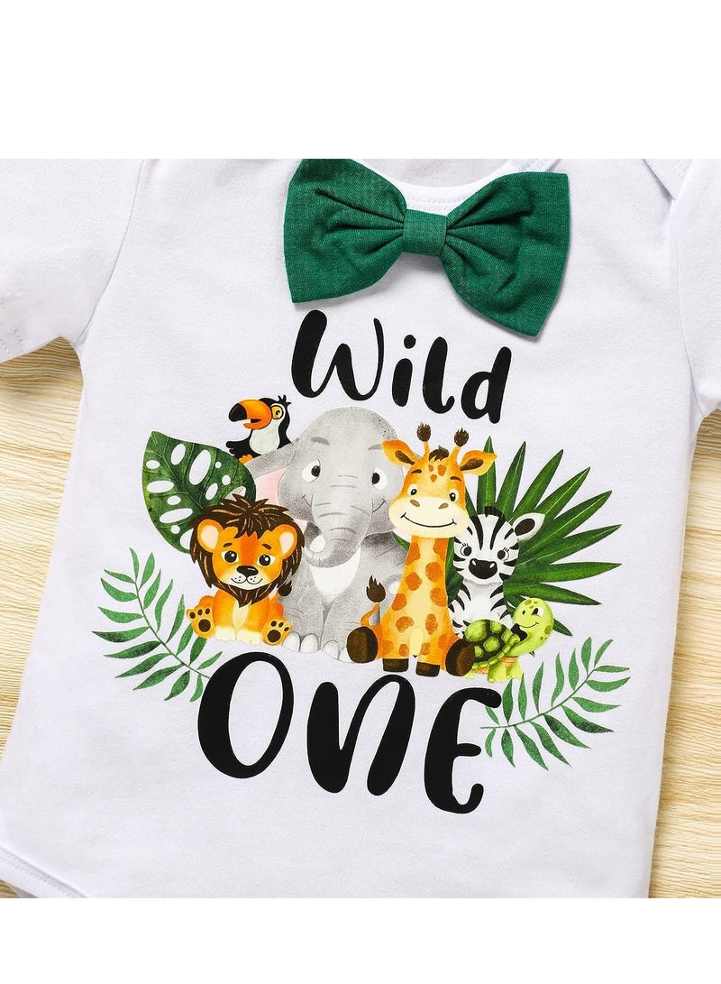 Baby Boy Funny First Birthday Clothes Infant Bow Tie Romper Bodysuit Cake Smash Outfits, 80cm - Image 4
