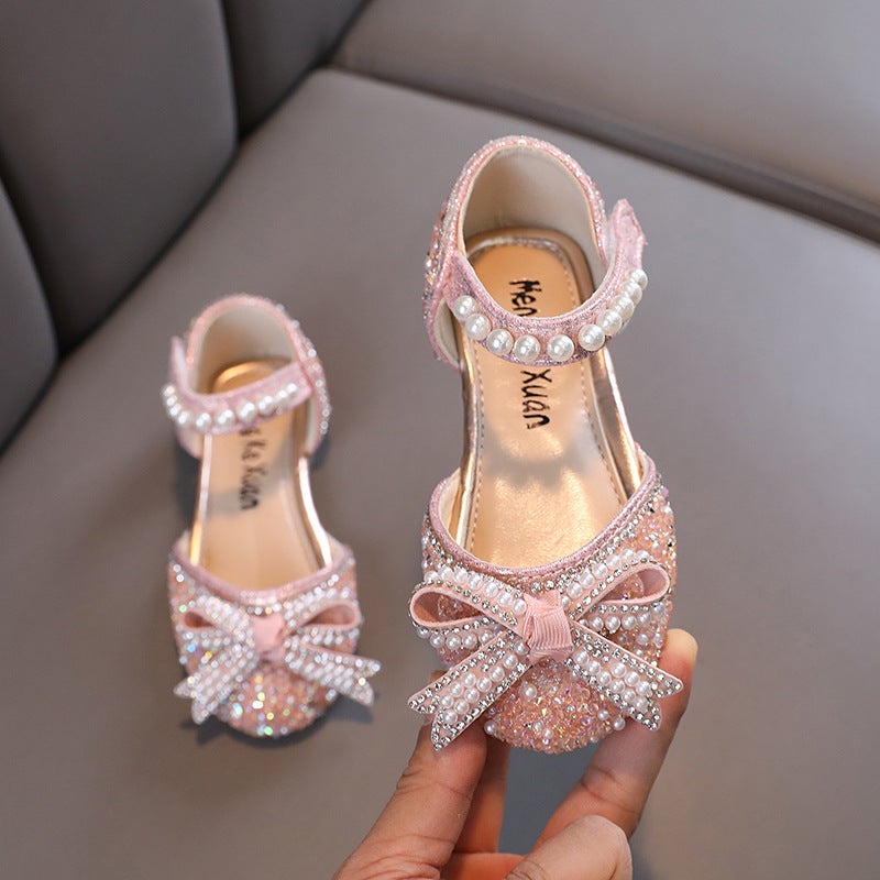 2025 Summer Lady New Girls Princess Baby Student Bow Small, Medium And Large Children'S Performance Dance Shoes Single Shoes - Image 4