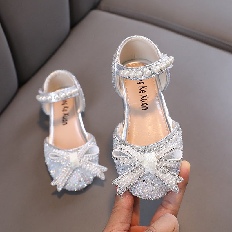 2025 Summer Lady New Girls Princess Baby Student Bow Small, Medium And Large Children'S Performance Dance Shoes Single Shoes - Image 3