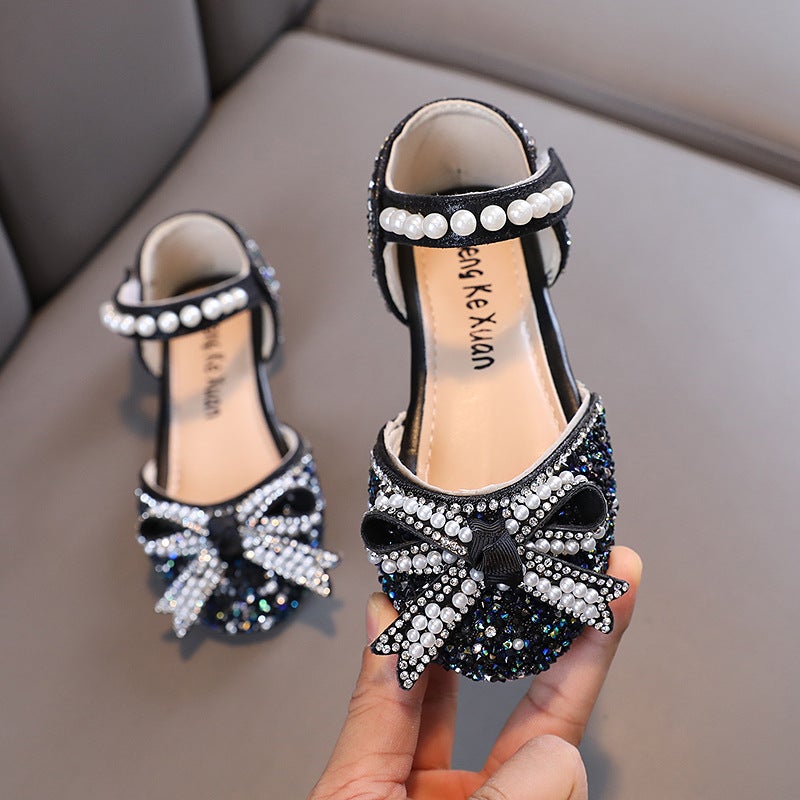 2025 Summer Lady New Girls Princess Baby Student Bow Small, Medium And Large Children'S Performance Dance Shoes Single Shoes - Image 5