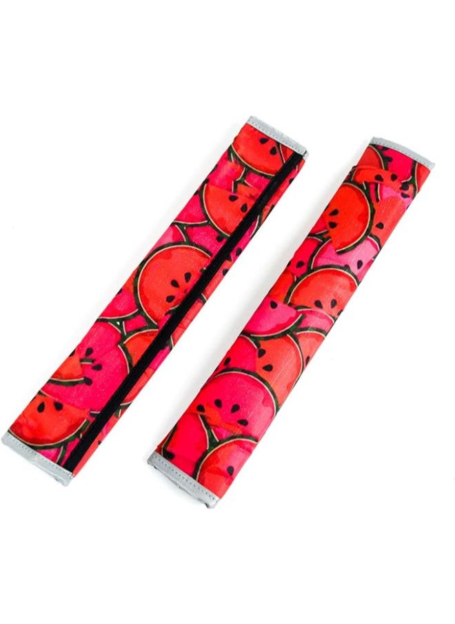 Generic Watermelon  2 Pcs Sparkling Seat Belt Cover, Protector from radar fines , Accessories Compatible with All Cars With light reflect feature 