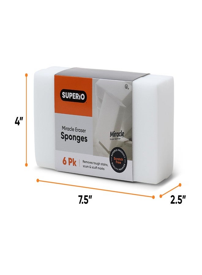 Superio Miracle Eraser Sponges - 6 Count - Effective Cleaning for Kitchen, Bathroom, Walls & More - Image 2