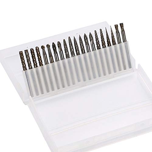 YEEZUGO 20pcs Solid Carbide Burr Set, 1/8 Shank Double Cut Tungsten Carbide Roary Files Burrs for Rotary Drill Die Grinder Woodworking,Engraving,Drilling,Carving by YEEZUGO - Image 5