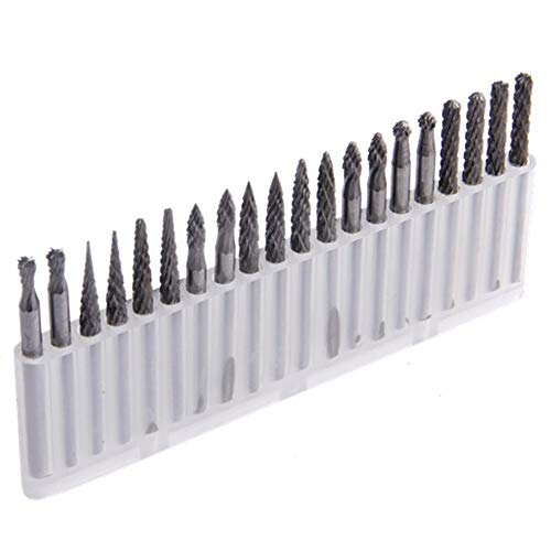 YEEZUGO 20pcs Solid Carbide Burr Set, 1/8 Shank Double Cut Tungsten Carbide Roary Files Burrs for Rotary Drill Die Grinder Woodworking,Engraving,Drilling,Carving by YEEZUGO - Image 3