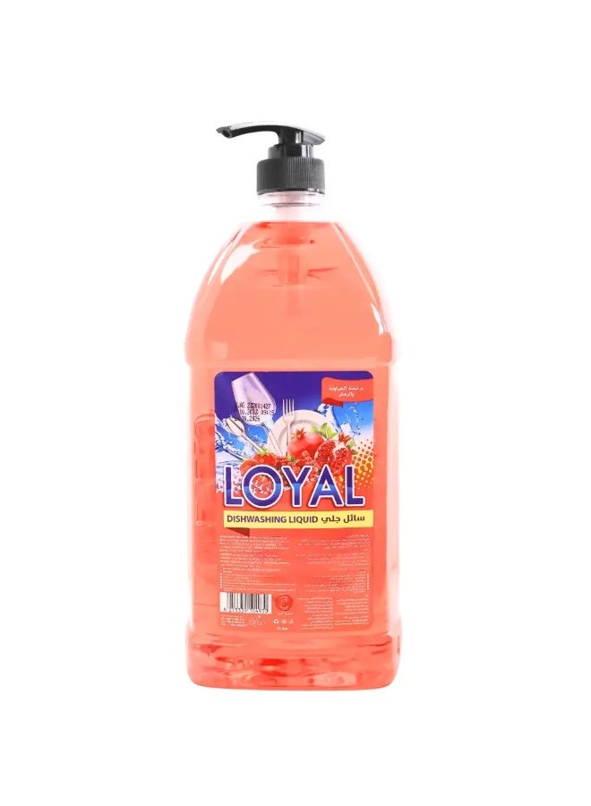 Loyal Dishwashing Liquid with Pomegranate Fragrance Red Color - 2L - Image 1