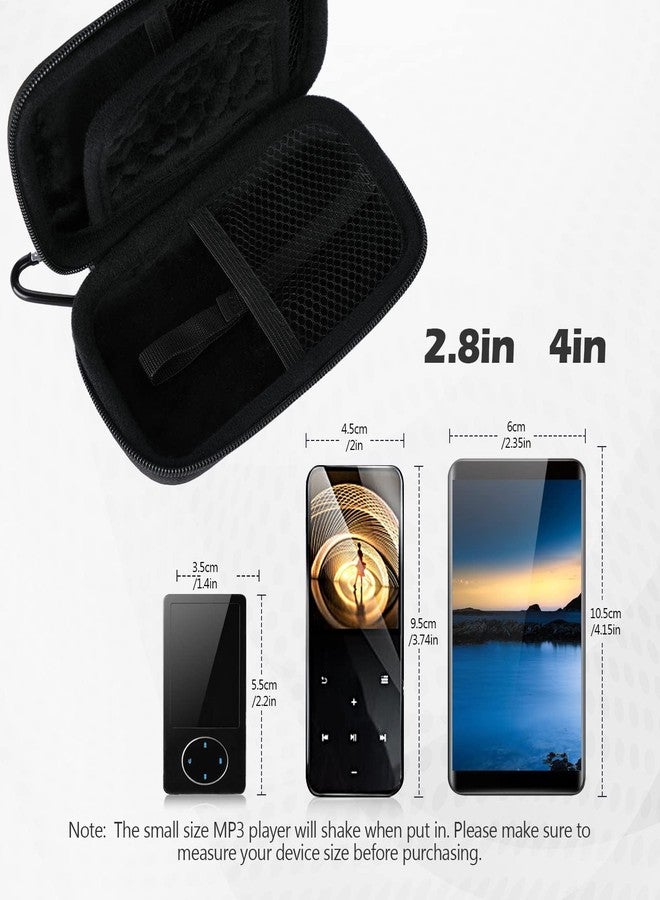 AGPTEK Small and Compact Protective Storage Case for Mp3 Players & Earphones, Black for 2.4 inch MP3 - Image 2