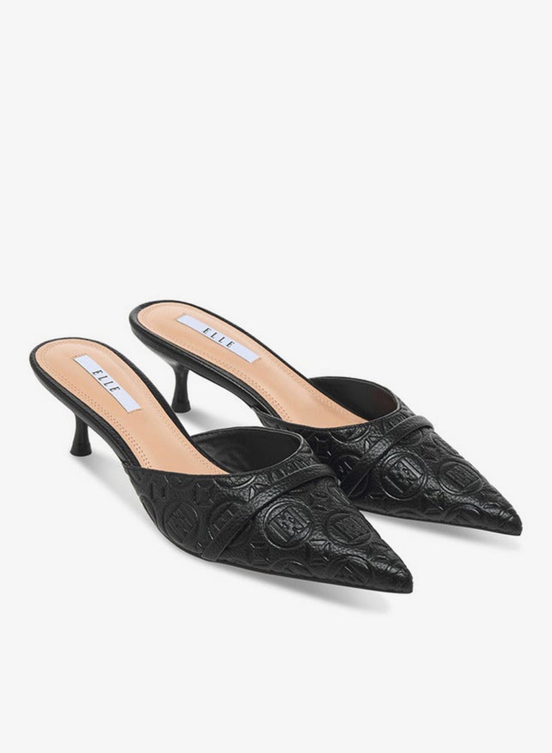 ايل شباشب نسائية مونوجرام بكعب صغير سهل الارتداء - Image 3