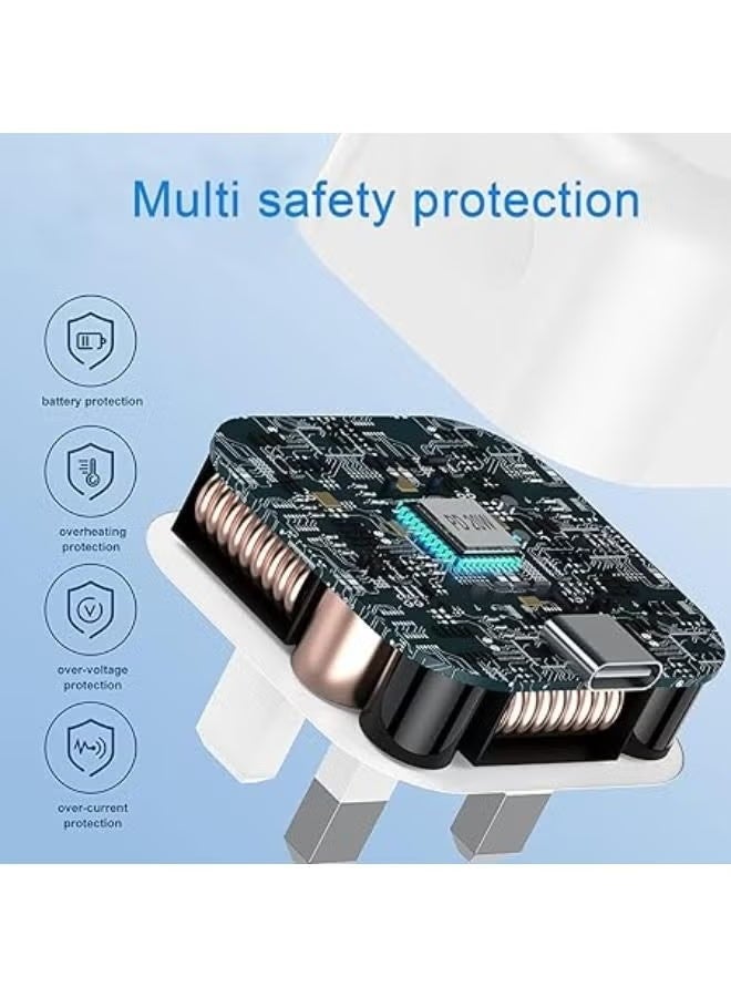 Recrsi 18W USB C Charger Head - Mains UK USB-C Charger PD - Type-C Fast Charging Plug - USBC Plug Fast Charge - Image 4
