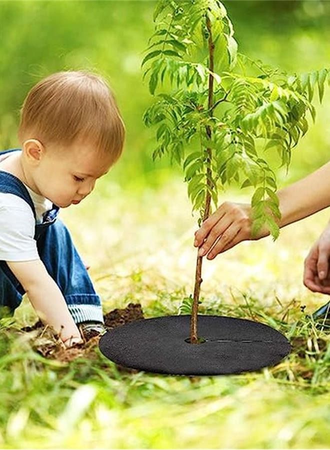 Generic 16 Pack 20.5 Inch Non-Woven Tree Mulch Ring - Degradable Tree Protector Mat, Reusable Tree Barrier Mat for Control Root Protection  - Image 4