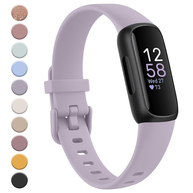 Meliya for Fitbit Inspire 3 Bands Women Men, Soft Silicone Adjustable Wristband Replacement Sport Straps Compatible with Fitbit Inspire 3 Fitness Tracker (Lavender Gray) - Image 1