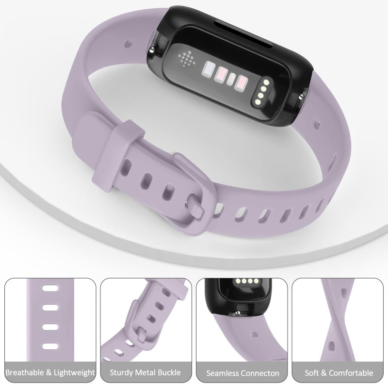 Meliya for Fitbit Inspire 3 Bands Women Men, Soft Silicone Adjustable Wristband Replacement Sport Straps Compatible with Fitbit Inspire 3 Fitness Tracker (Lavender Gray) - Image 4