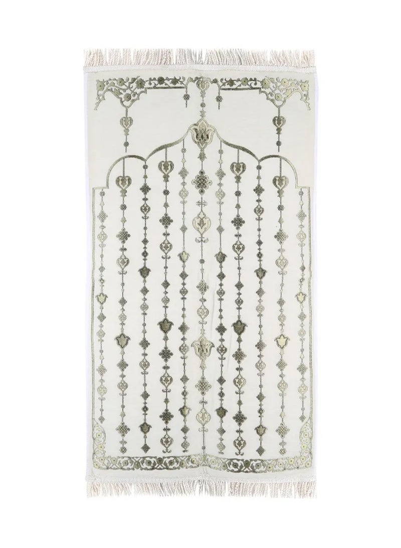 Prayer Mat from the Eylul collection with a bag from the local brand Manasek | Original Saudi products | Made of polyester, cotton, and soft chenille fabric, comfortable and practical - 70 x 120 cm