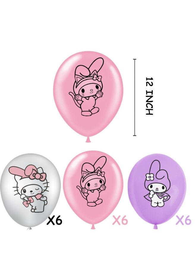 Sanrio 34-PCS My Melody Themed Birthday Party Balloon Flag Decoration Supplies - Image 5