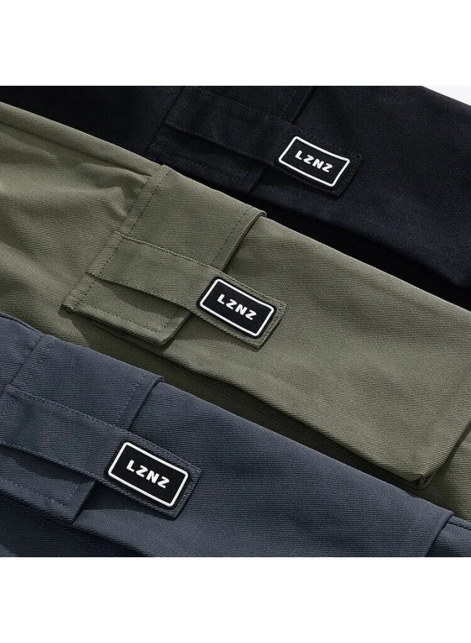 Homlean American-style Cargo Pants For Men, Winter Windproof Trendy Functional Straight-leg Casual Trousers, 2350 Black XL - Image 4
