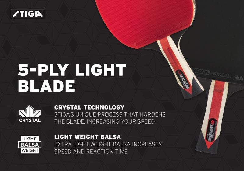 STIGA Torch Ping Pong Paddle - 5-Ply Ultra-Light Blade - 2mm Tournament-Approved Sponge - Flared Handle for Enhanced Control - Competitive Table Tennis Racket for Family Fun - Image 5