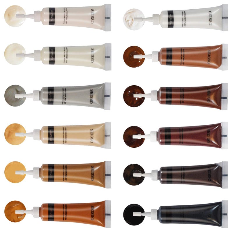 SEISSO Wood Repair Kit Touch up Paint Restore Any Wooden Furniture Stain, 12 Colors Cover Surface Scratch for Wooden Floor Table, Filler Furniture Paint Oak, Cabinet, Door, Veneer, Walnut - Image 1